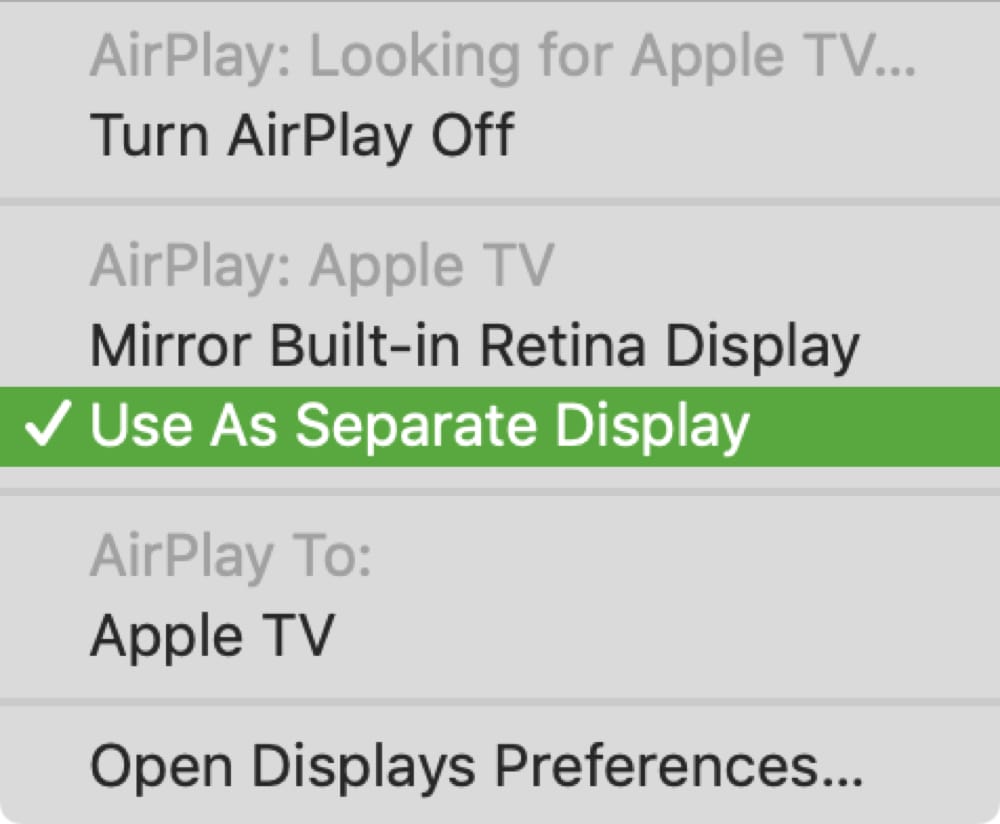 Uso de Apple TV como una pantalla separada