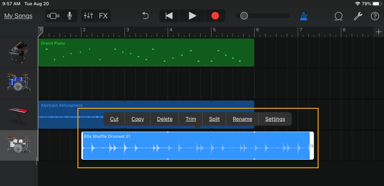 GarageBand Editar Apple Loops iPad