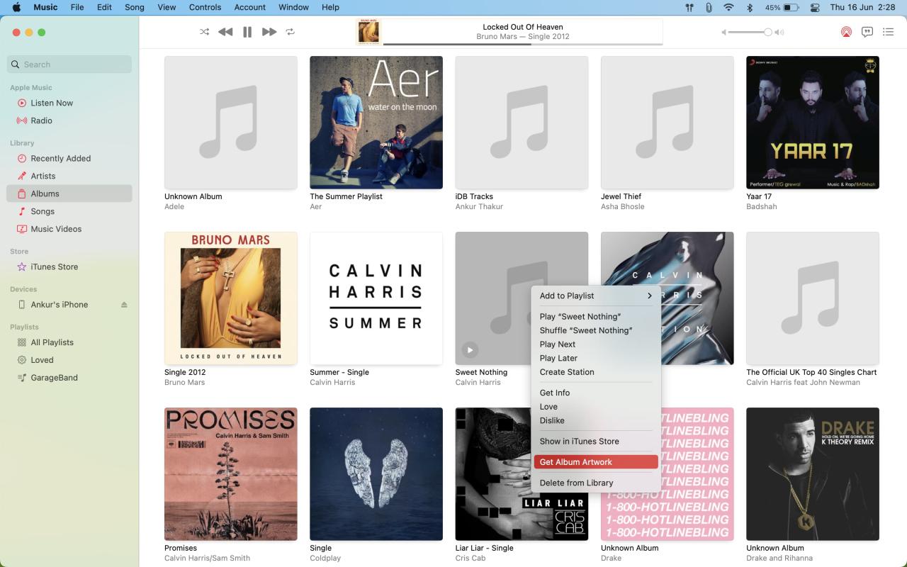 Obtener carátulas de álbumes que faltan en la aplicación Música en Mac