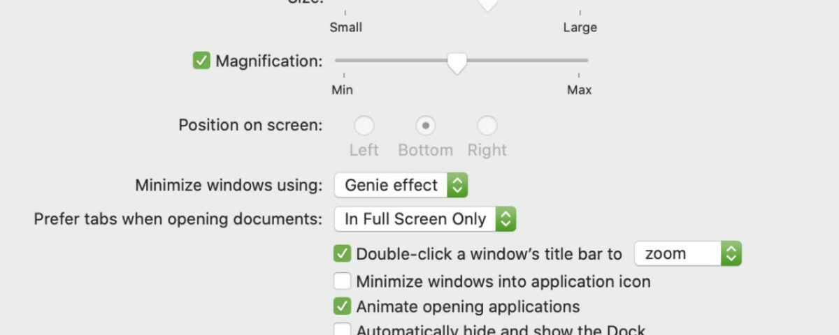 Preferencias del sistema Lock Dock Mac
