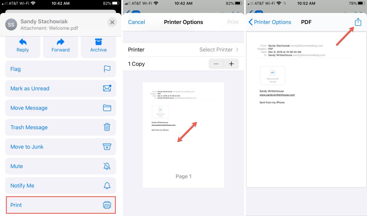 Guardar correo electrónico como PDF iPhone