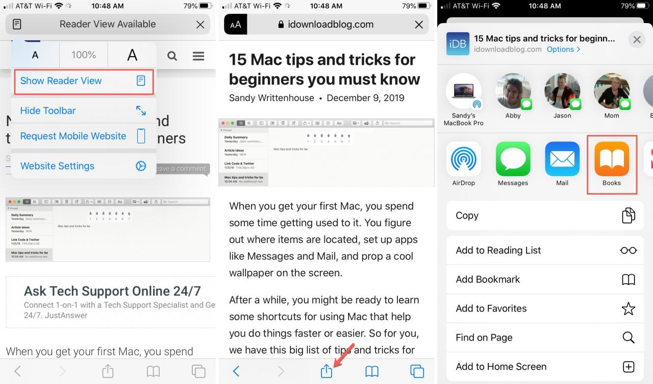 Guardar página web como PDF iPhone