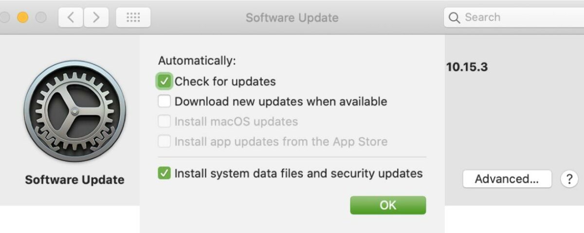 Actualización de software Buscar actualizaciones solo Mac