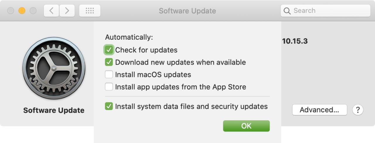 Actualización de software Instalar actualizaciones de archivos del sistema Mac