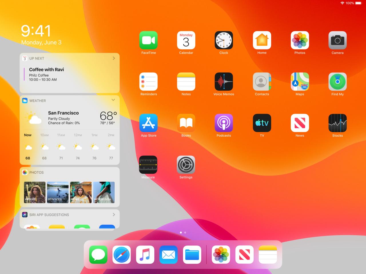 Apple rediseña la pantalla de inicio del iPad en iPadOS