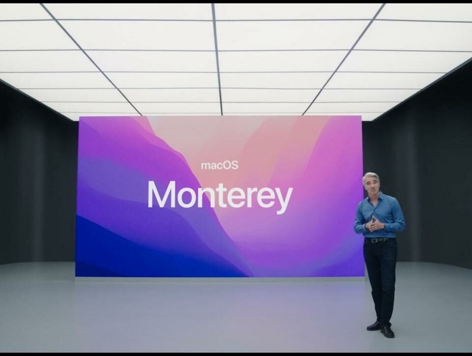 Apple's marketing image revealing the "macOS Monterey" name