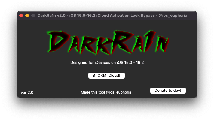 Interfaz DarkRa1n versión 2.0.