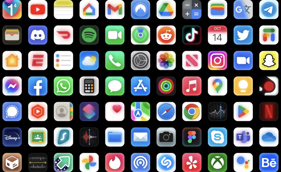 El paquete de iconos Glo para iPhone.