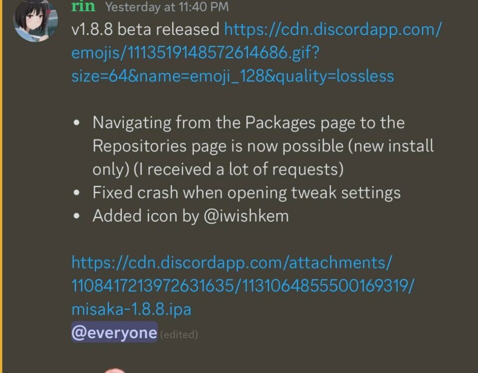 Se anuncia la versión 1.8.8 beta de Misaka.