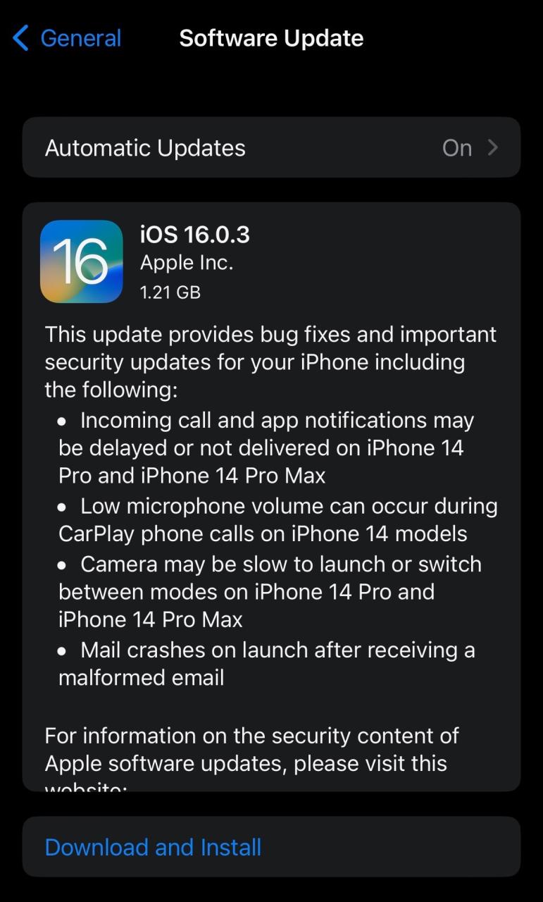 Se lanzó la actualización del software iOS 17.0.3.