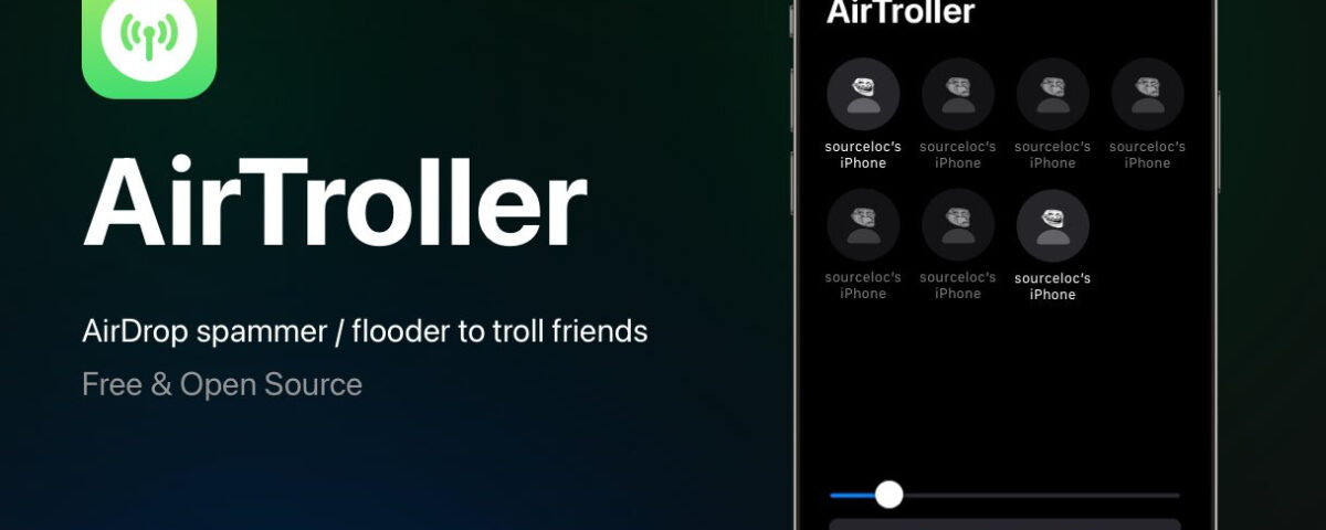 Utilidad de spam AirTroller AirDrop para iOS.