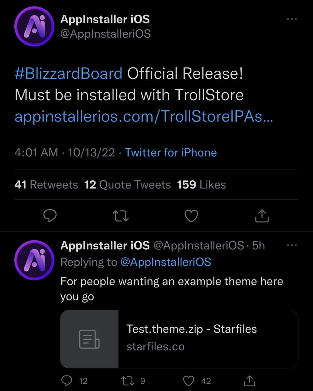 Comunicado de Twitter de BlizzardBoard