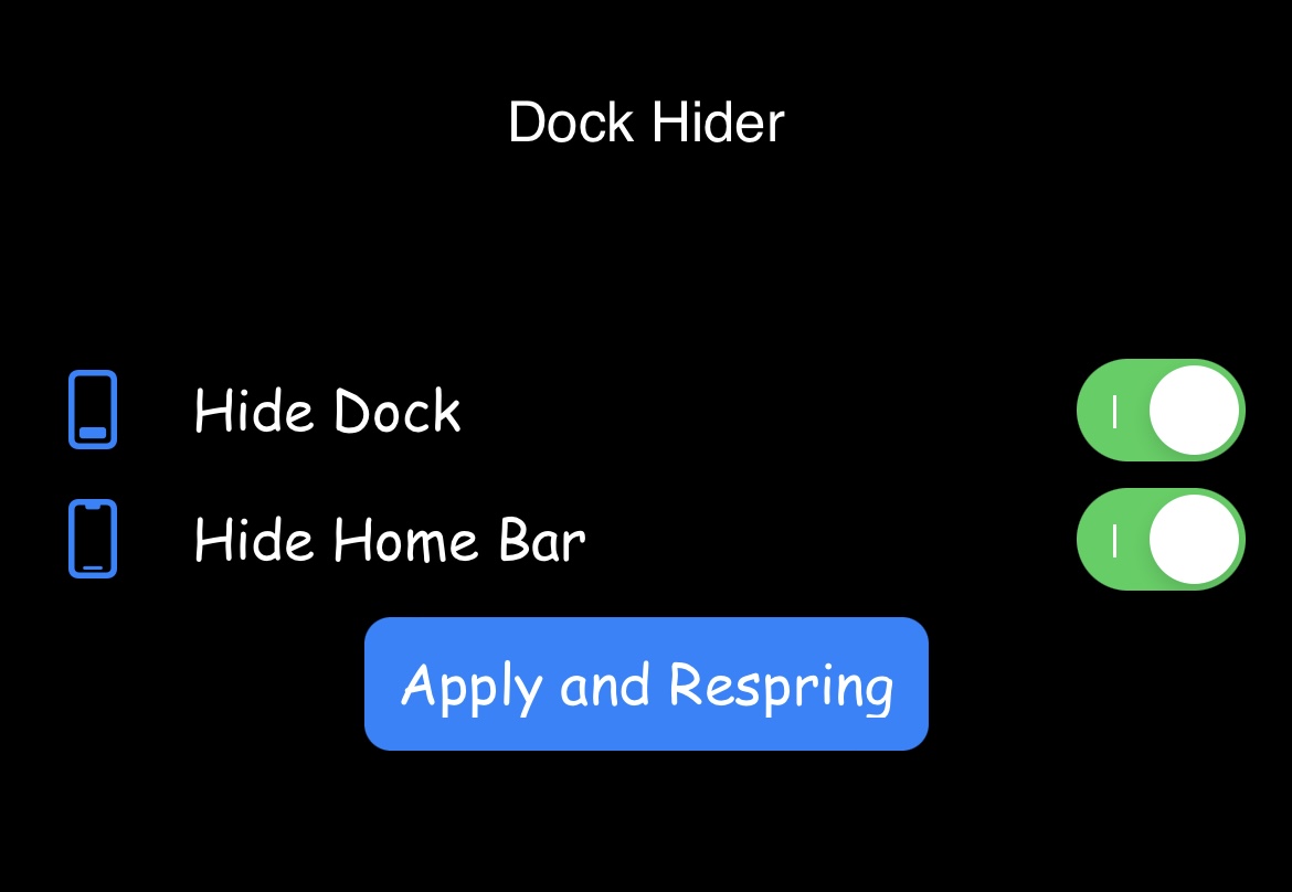 Interfaz de usuario de DockHider para dispositivos MacDirtyCow.