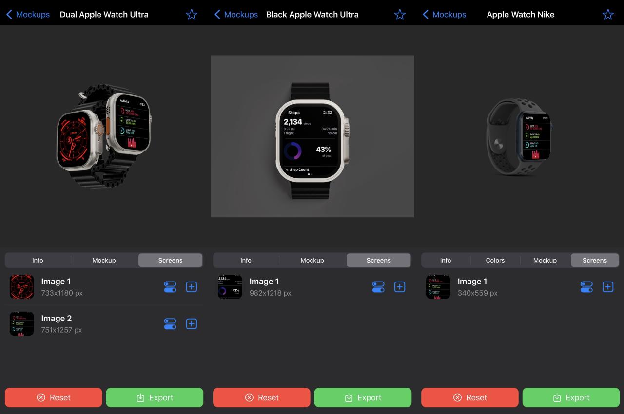 Capturas de pantalla del Mizframa Apple Watch.