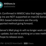 El equipo de AltStore dice que macOS Sonoma no admitirá el complemento de la aplicación Mail.