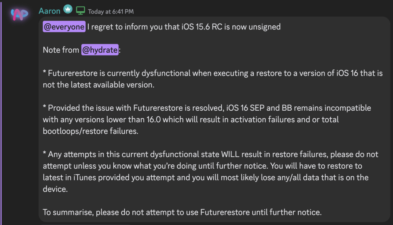 Problemas con FutureRestore en iOS 17.