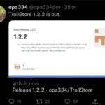 Opa334 anuncia la actualización de TrollStore v1.2.2.