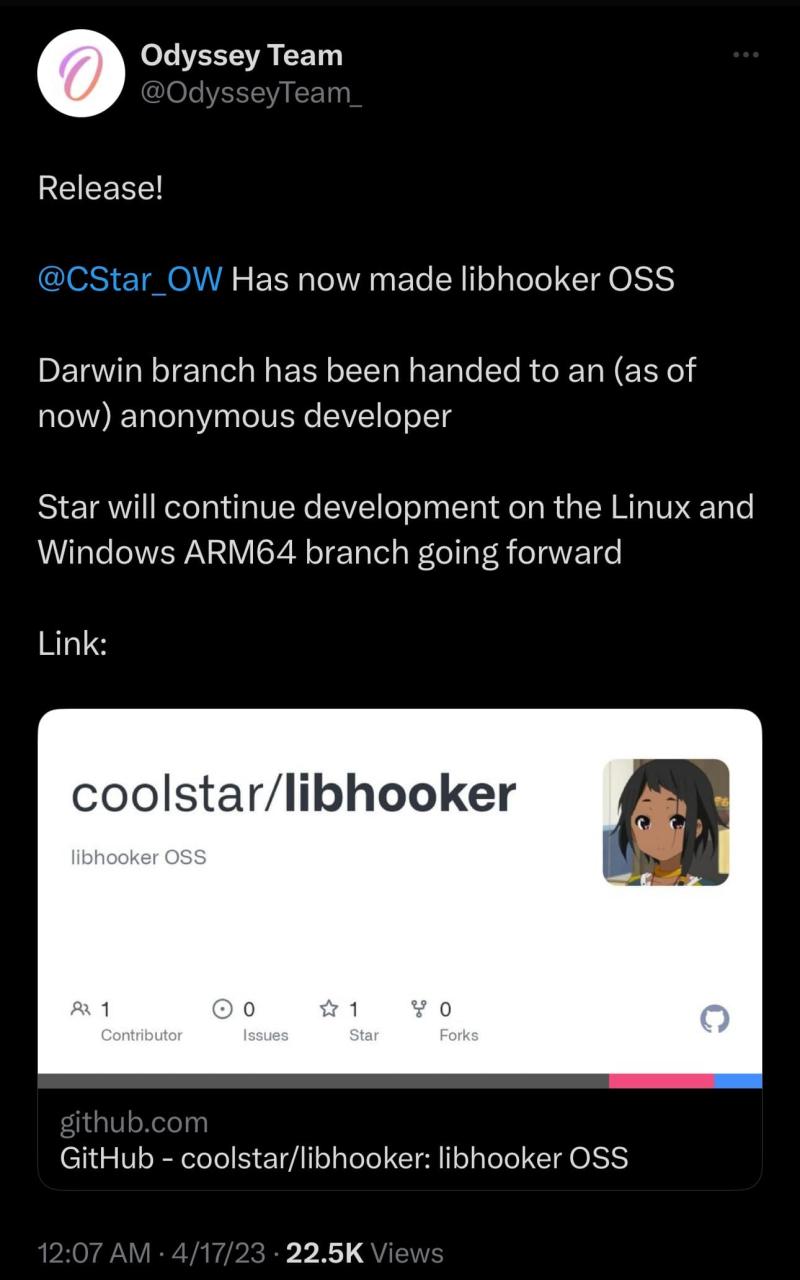 CoolStar código abierto libhooker.